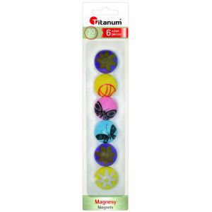 Magnesy Titanum 6szt, Wzory 3cm